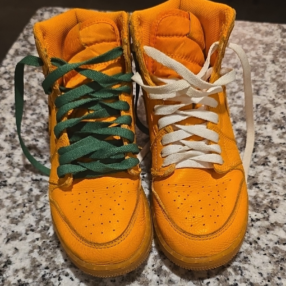 Jordan Orange and White Sneakers
